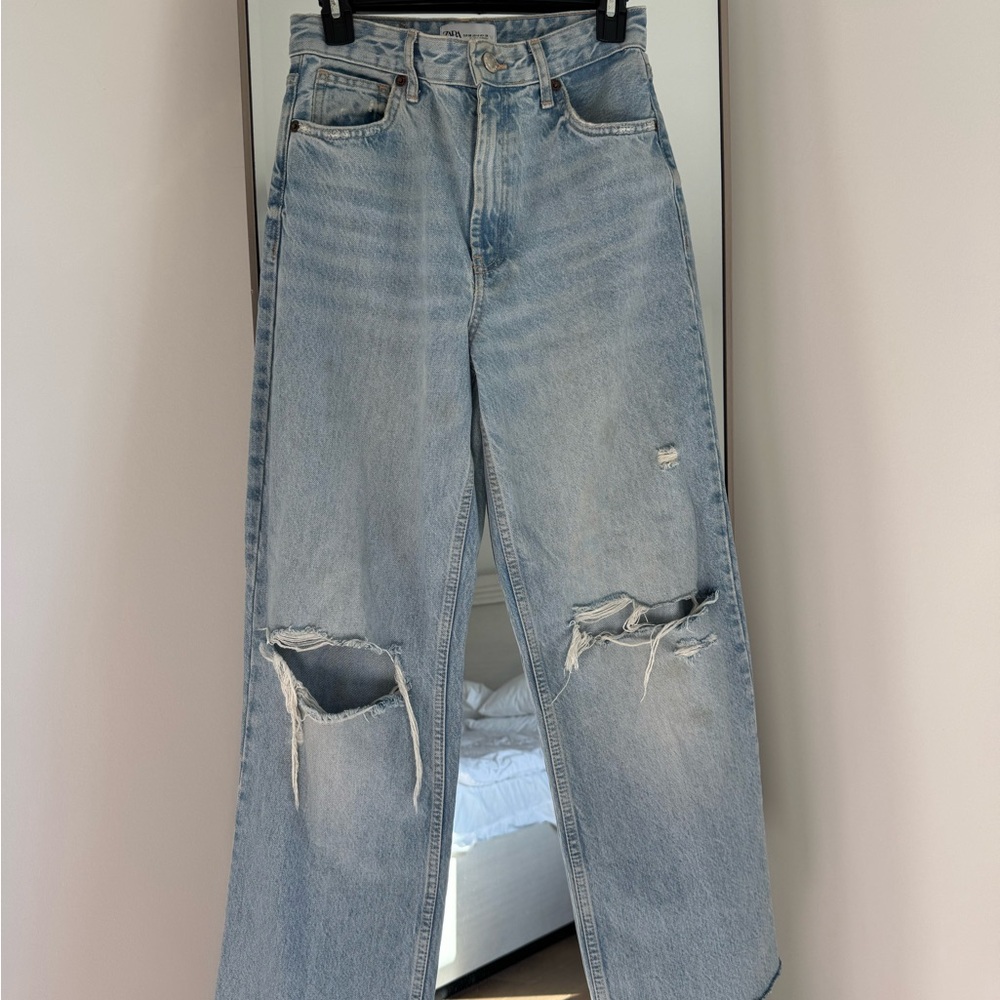 Zara Faded Blue Denim Jeans